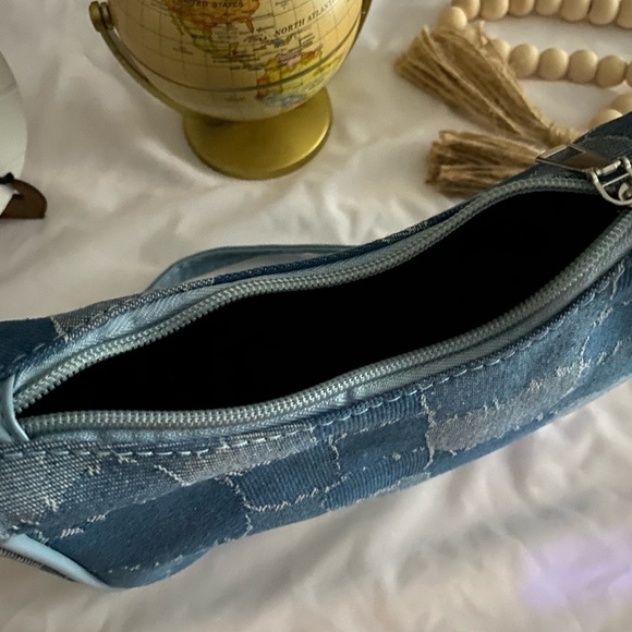 Blue Denim Patchwork Shoulder Bag - Picture 5 of 10